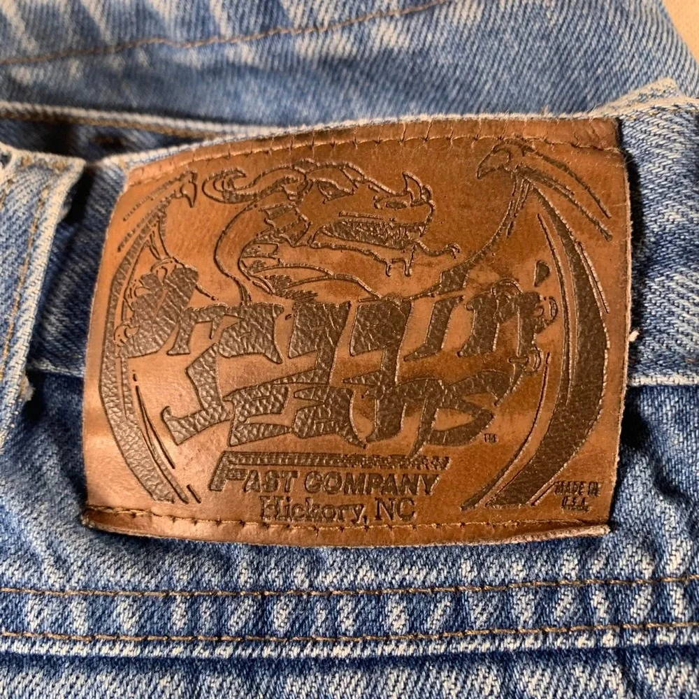 Fast Company Dragon Denim Jeans Men Light Wash USA Made Kevlar Lined Double Knee
